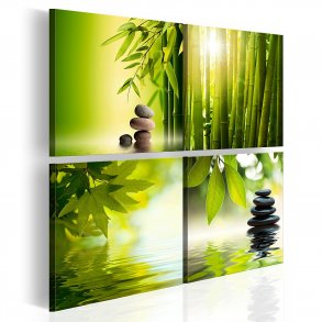 4 stk. wellnessbilleder - Green Garden - 20 x 20