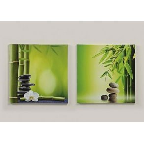 Wellnessbilleder - Sten og Bambus - 2 stk.