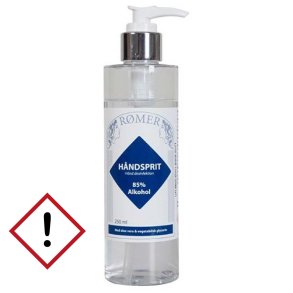 Rmer Hndsprit 85% m. glycerin - 250 ml.