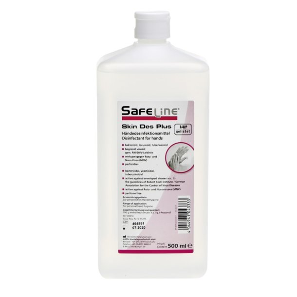 Safeline Skin Des Plus - Hud- og hnddesinfektion - 500 ml.
