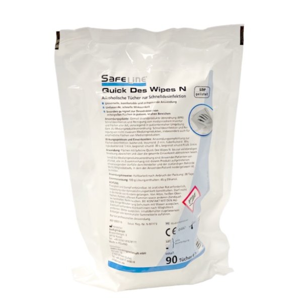Safeline Quick Des Wipes - Genopfyldningspakke til doseringsdse - 120 stk.