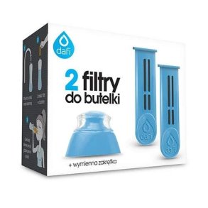 Refiller til filterflaske - 2 stk. refiller + mundstykke - Bl