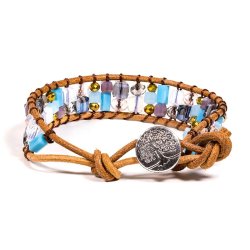 Armbnd i Bohemian-stil med perler og Livets Tr vedhng