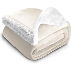 Sherpa Hyggetppe i lammeskinds look, ko-Tex - Creme