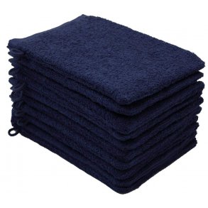 Frott vaskehandsker 100 % bomuld - Marinebl10 stk.