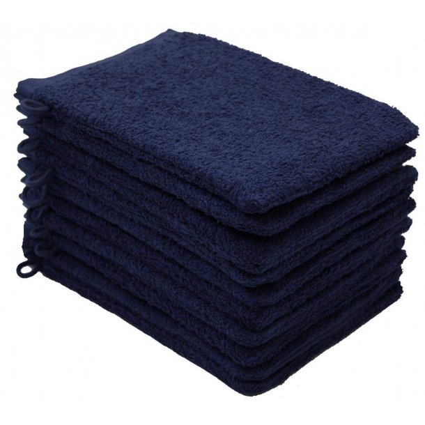 Frott vaskehandsker 100 % bomuld - Marinebl10 stk.