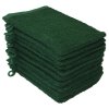 Frott� vaskehandsker 100 % bomuld - M�rkegr�n 10 stk.