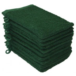Frott vaskehandsker 100 % bomuld - Mrkegrn 10 stk.