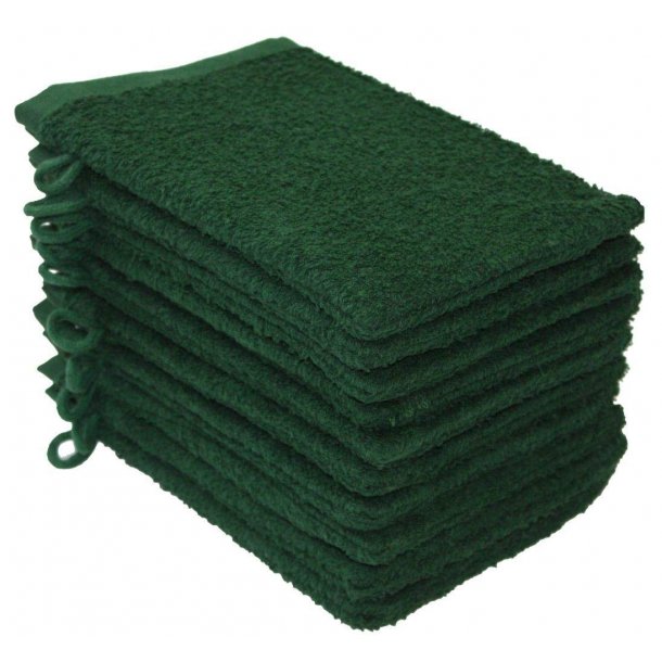 Frott vaskehandsker 100 % bomuld - Mrkegrn 10 stk.