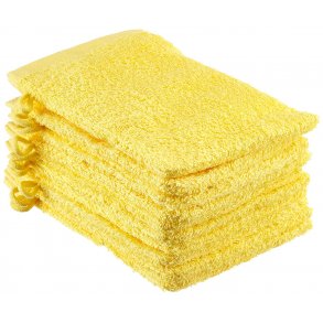 Frott vaskehandsker 100 % bomuld - Lysegul 10 stk.