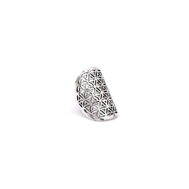 Ring med Flower of Life, Justerbar - 1 stk.