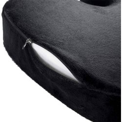 Woltu Ortopdisk Siddepude med memoryfoam og gelcoating - Sort