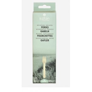 Suztain Engangsgafler af birketr - 24 stk.