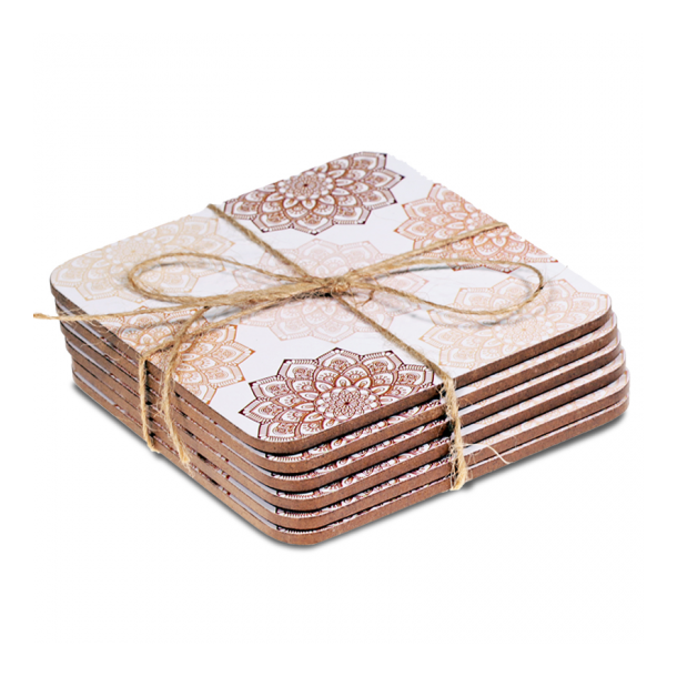 Beskyttelsesbrikker med mandalaprint - Pink - 6 stk.