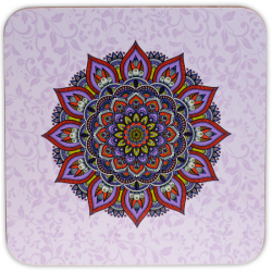 Beskyttelsesbrikker med mandalaprint - Purple - 6 stk.