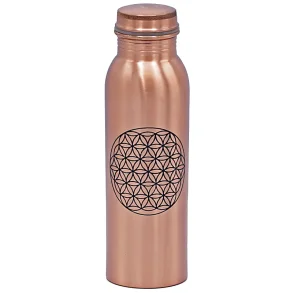 Kobber Drikkeflaske, Flower of life (Tryk) - 750 ml. 
