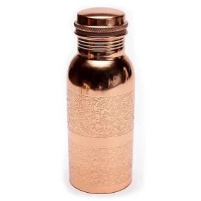Kobber Drikkeflaske, Blomsterm�nster - 500 ml. 