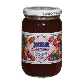 Sbogaard Jordbrmarmelade sdet m ble  - 390 g.