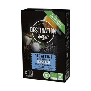 Destination Premium Kaffekapsler - Koffeinfri Arabica - økologisk - 10 stk