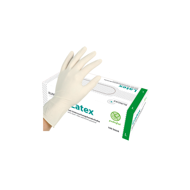 Engangshandske i latex - Hvid - 100 stk.