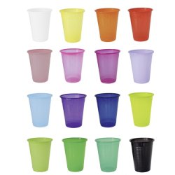 Engangskopper/Engangskrus med afrundet kant - Ensfarvet - 3.000 stk.