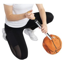 Sport-tec Boldpumpe i krom -  28 mm x 38 cm inkl. 10 kegleventiler