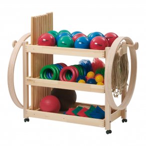 Opbevaringsvogn med gymnastikudstyr - 107 dele