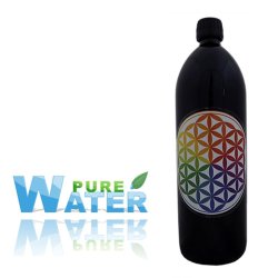 Drikkeflaske Miron Violet Glas med Flower of Life i farver - 1 L.