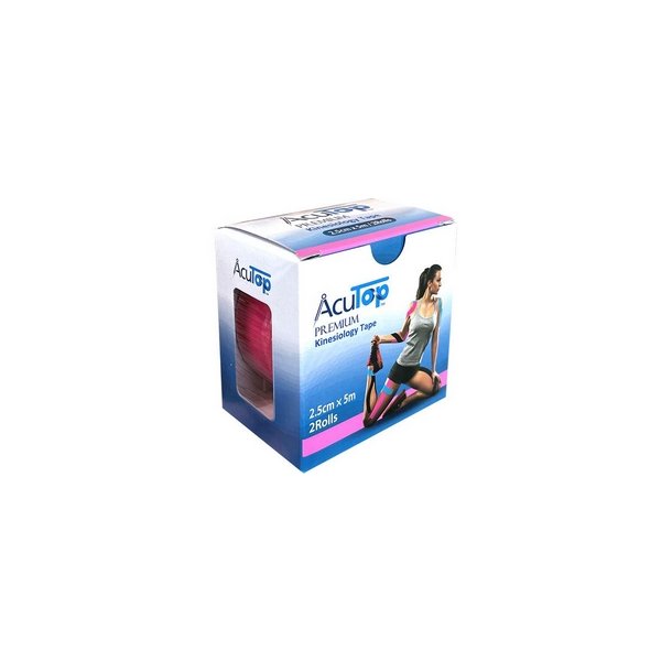 �cuTop Terapeutisk tape pink 2,5cmx5m, 2 ruller