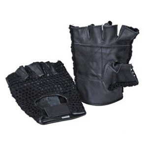 Tr�ningshandske med net og l�der - Sort