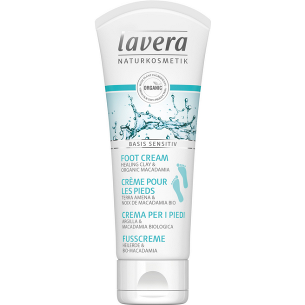 Lavera Naturkosmetik Foot Cream w. Healing Clay &amp; Macadamia - 75 ml.