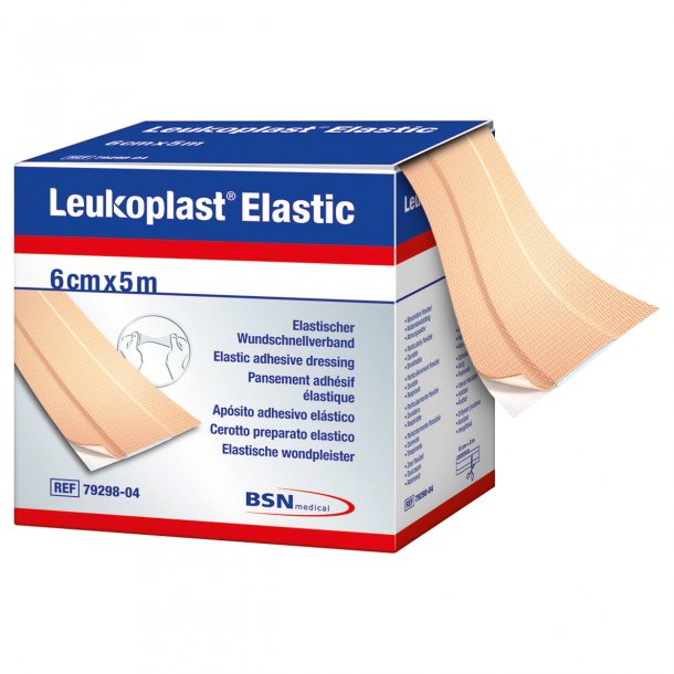 Leukoplast Elastisk, 5 m. x 6 cm. TILBUD UDL�BER 11/22