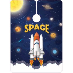 Space Frisrkappe til brn - 90x125 cm. 