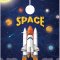 Space Frisrkappe til brn - 90x125 cm. 