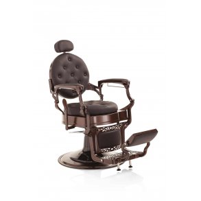 Hair Custom Roadster Professionel Barberstol - Mrkbrun/Messing