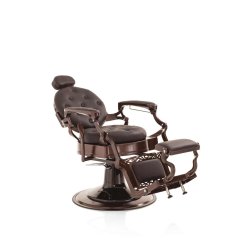 Hair Custom Roadster Professionel Barberstol - Mrkbrun/Messing