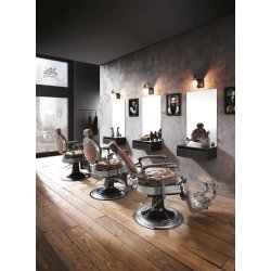 Hair Custom Roadster Professionel Barberstol - Brun/Titanium