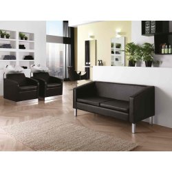Lucky Black Sofa til ventevrelse - 141 x 69 x 68 cm.