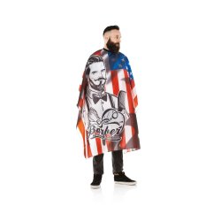 The Barber Barberkappe / Frisrkappe Stars &amp; Stripes - 140x160 cm.