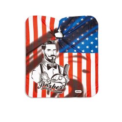 The Barber Barberkappe / Frisrkappe Stars &amp; Stripes - 140x160 cm.