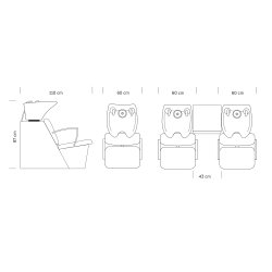 Alpha Professionel Frisrvask med stol - Sort