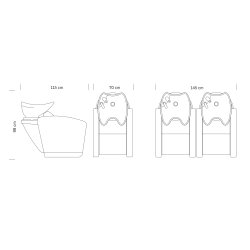 Elegance Professionel Frisrvask med stol - Hvid