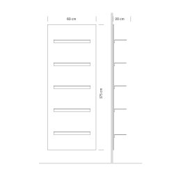 Expo Wood Vghngt Hylde - 60x175x20 cm. - Lys