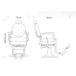 Hair Custom Roadster Professionel Barberstol - Brun/Titanium