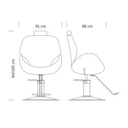 Hair Lumia Professionel Makeup/Frisrstol - Sort