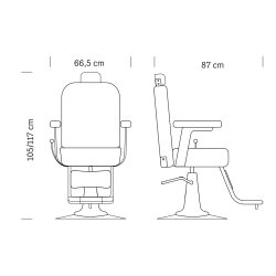 Hair Malaga Professionel Barberstol - Sort/Hvid