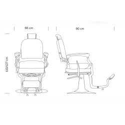 Hair Mustang Professionel Barberstol - Bordeaux