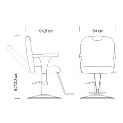 Hair Siviglia Professionel Barberstol - Sort