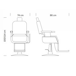 Hair Triumph Professionel Barberstol - Brun