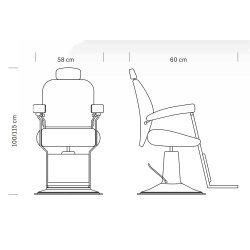 Hair Valencia Professionel Barberstol - Sort/Hvid